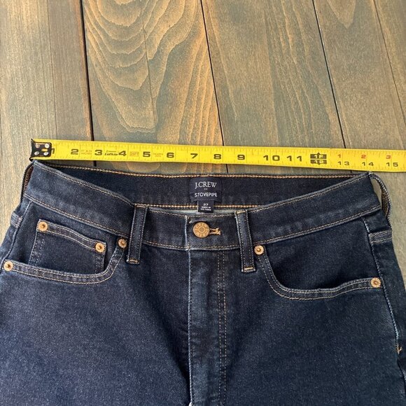 J Crew High-rise Stovepipe Dark Wash Jeans in Signature Stretch+ - Size 27 (Y8) - Picture 6 of 10